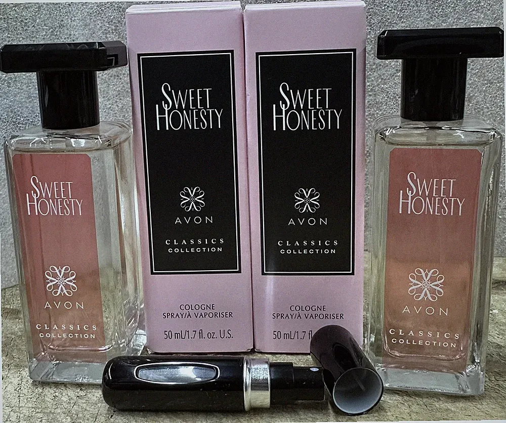 2-AVON Sweet Honesty Cologne Perfume Spray 1.7 oz/FREE TRAVEL SPRAY