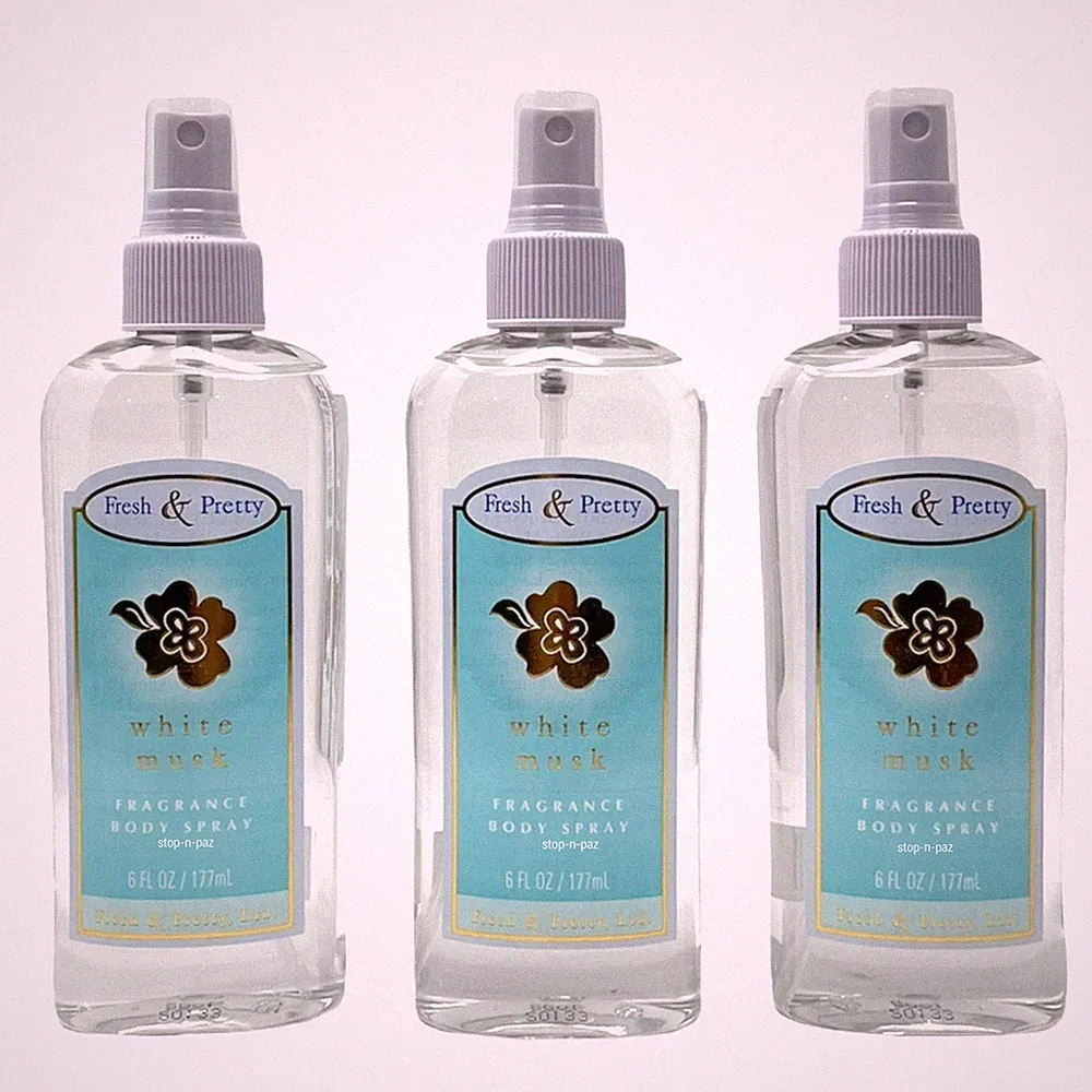Fresh & Pretty White Musk Fragrance Body Spray 6 Fl Oz (Pack of 3)