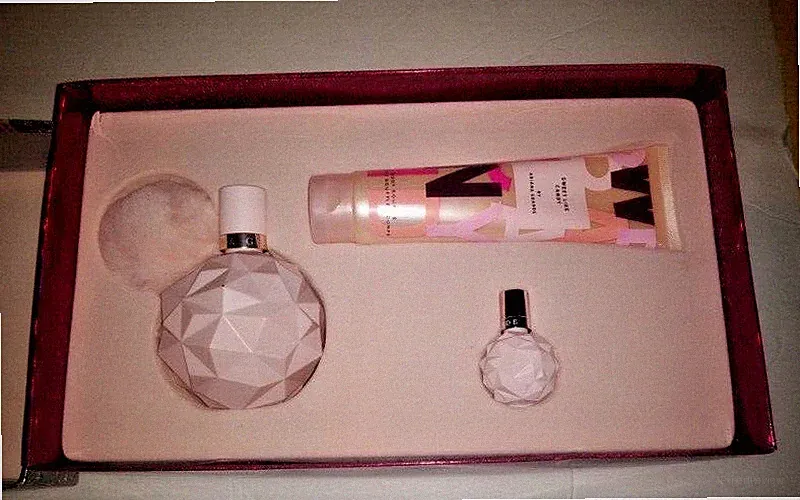NEW ARIANA GRANDE SWEET LIKE CANDY 3 PIECE GIFT SET PERFUME BODY SOUFFLE