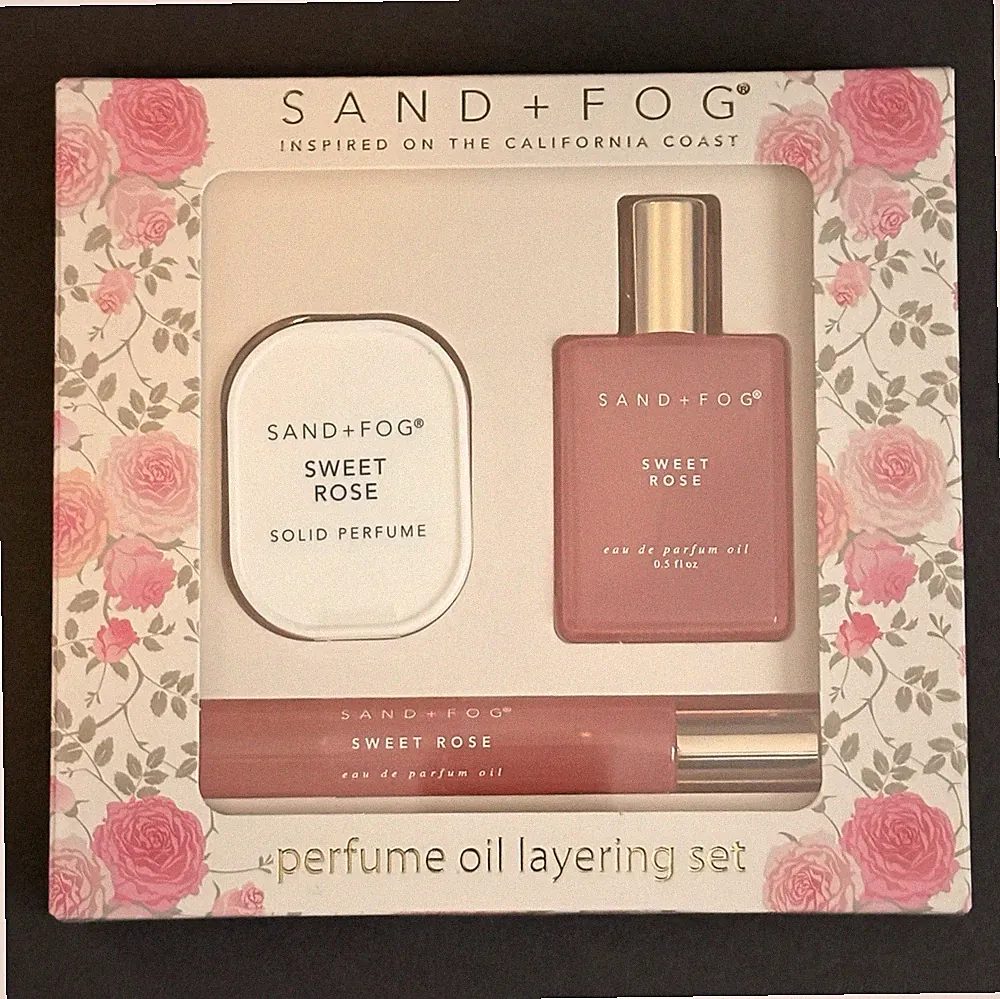 Sand + Fog Sweet Rose Perfume Oil Layering Set Solid Perfume & Eau De Parfum Oil