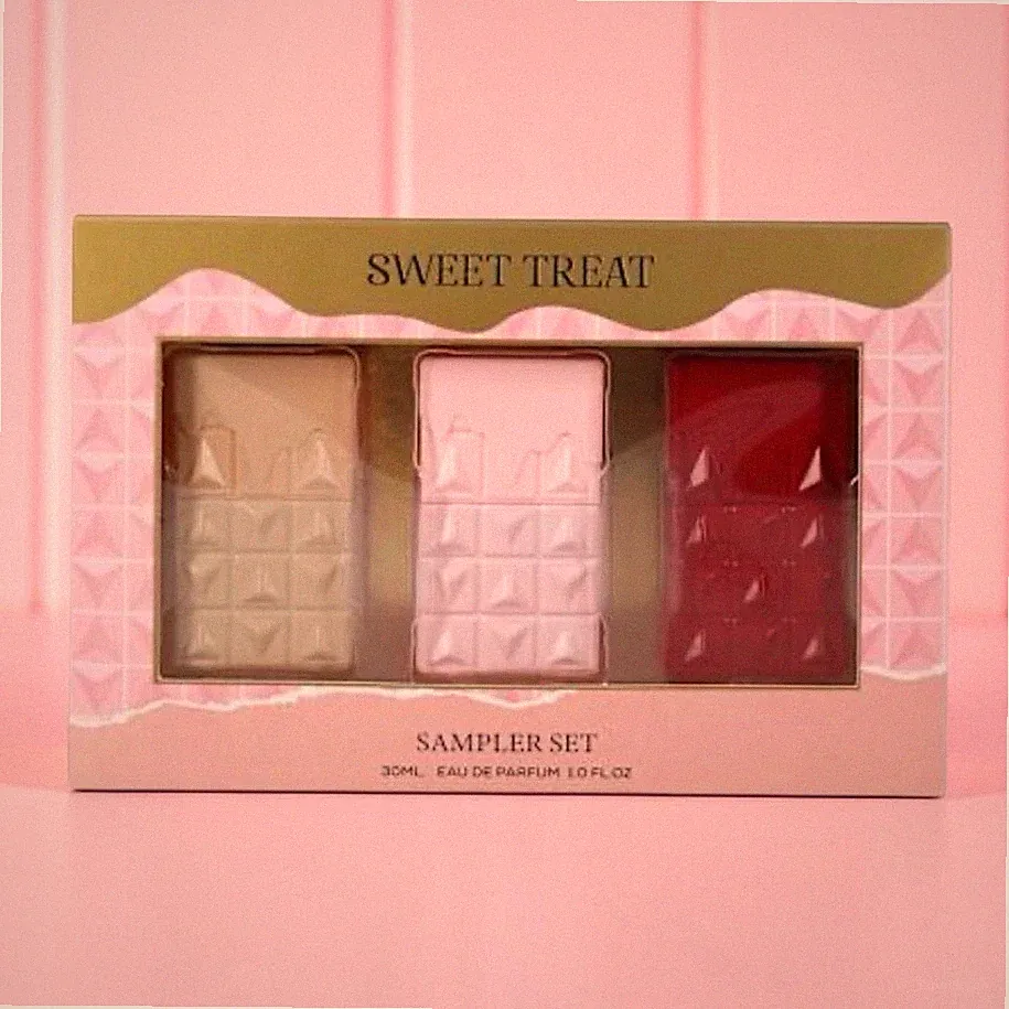 Sweet Treat Perfume Set 3 Pack 1oz ea Cherry Sundae &Caramel Mousse Gift Set New